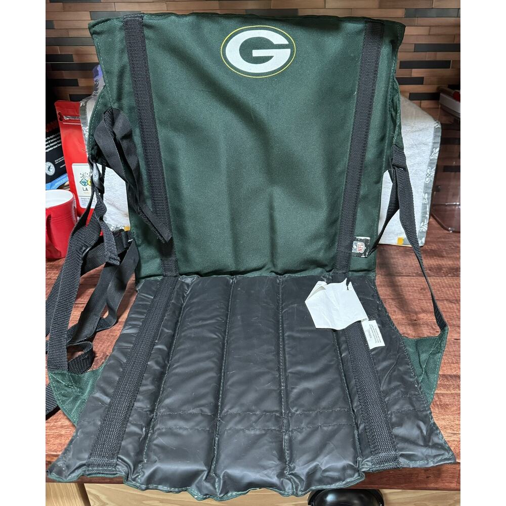 Green Bay Packers Coleman Stadium Seat Roll Up Padded Cushion Seat